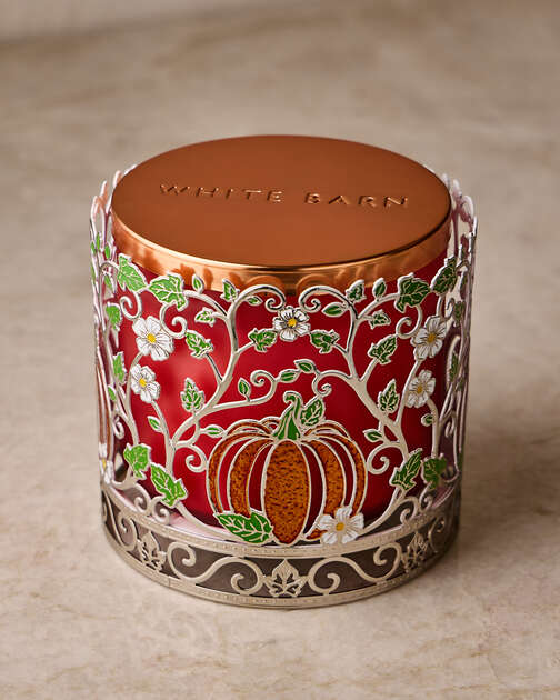 Pretty Pumpkin Sleeve 3-Wick Candle Holder