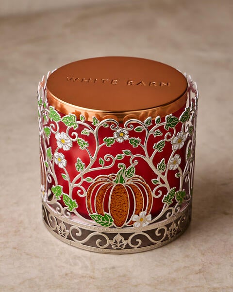 Pretty Pumpkin Sleeve 3-Wick Candle Holder