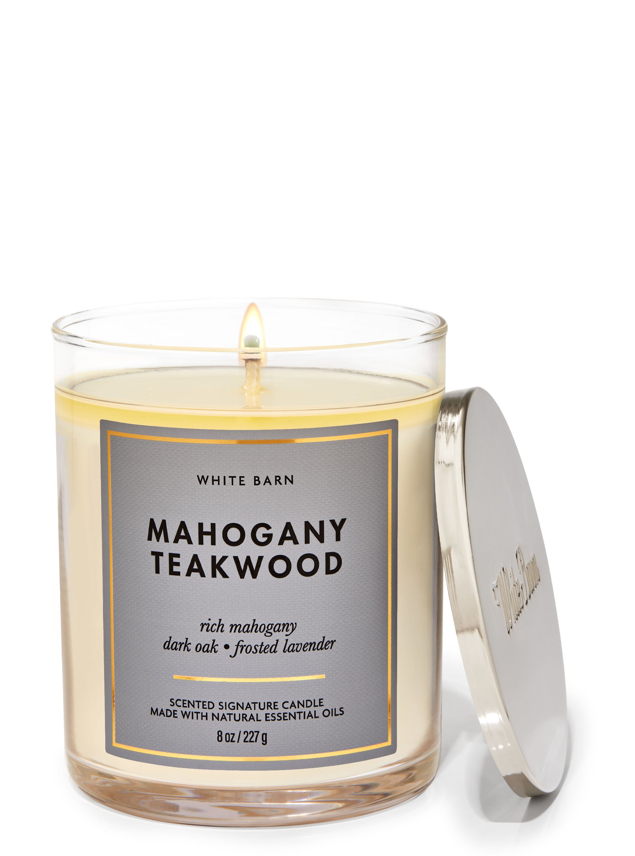 Mahogany Teakwood Signature Single Wick Candle Bath Body Works