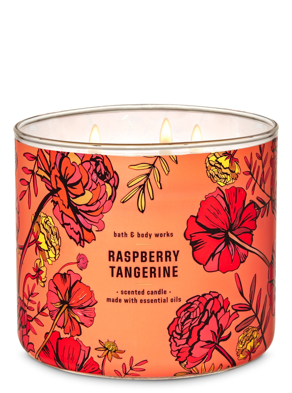 Raspberry Tangerine 3-Wick Candle - Bath And Body Works