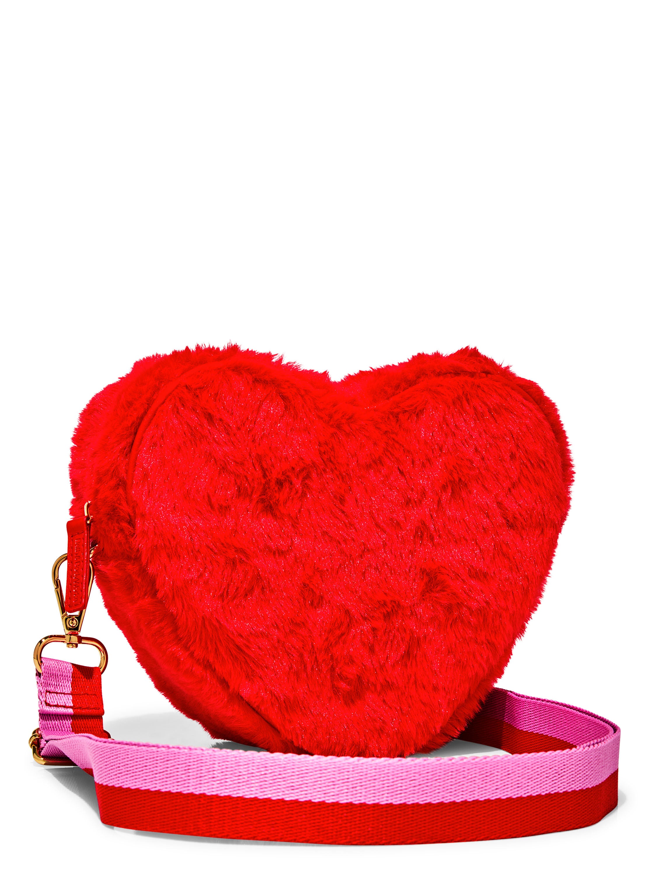 Furry Heart Cross Body Bag Bath Body Works