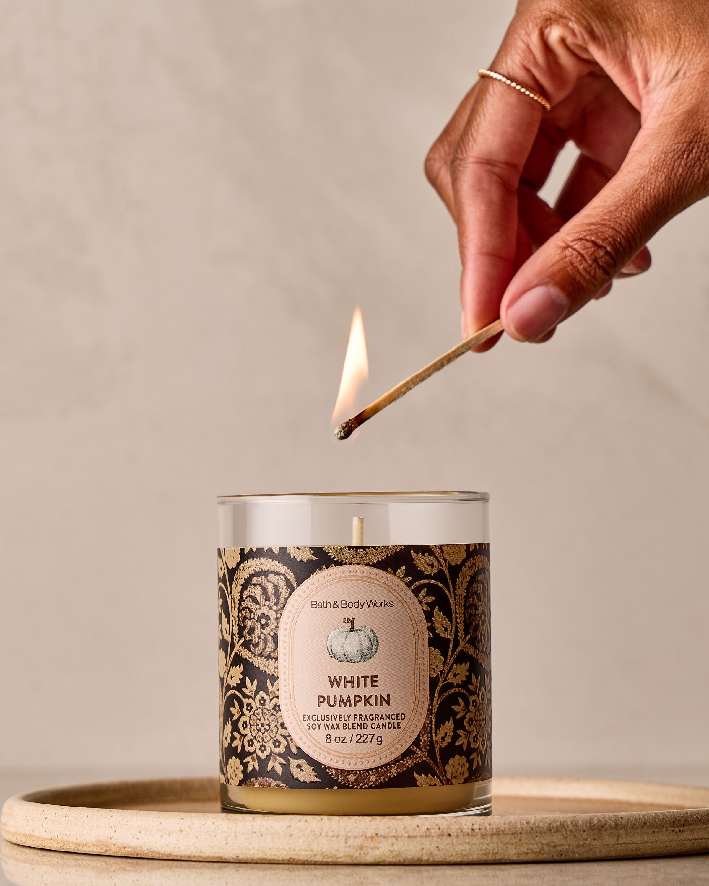 White Pumpkin Single Wick Candle | Bath & Body Works