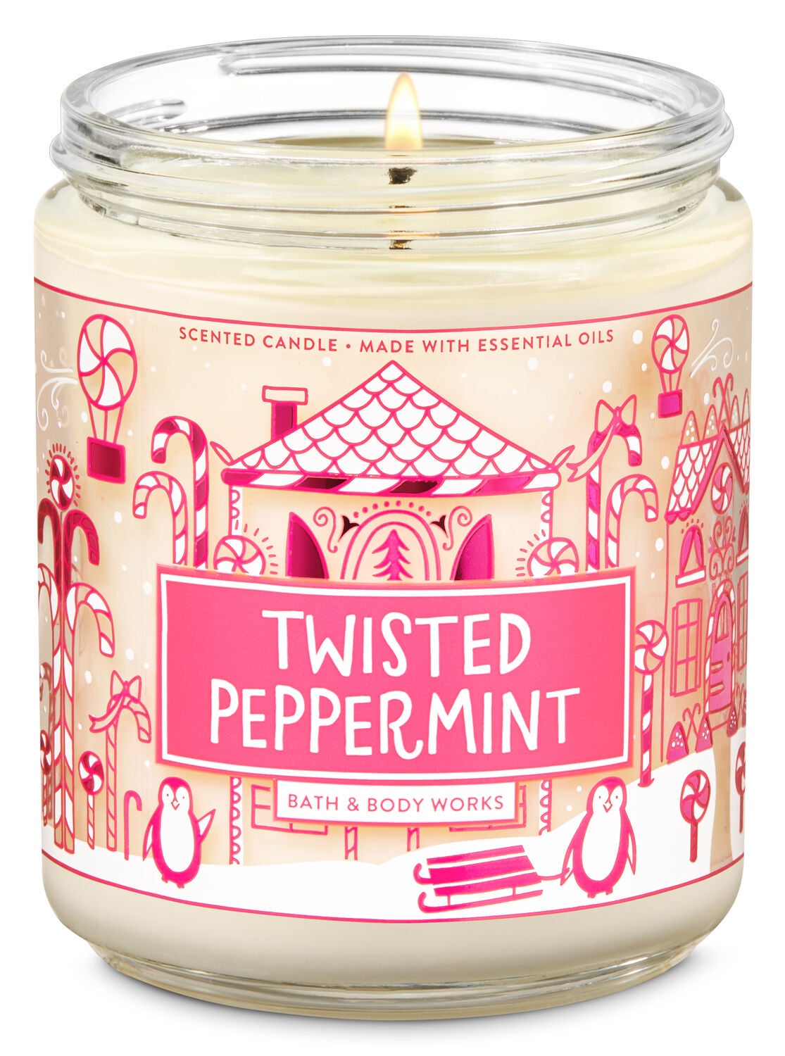 Twisted Peppermint Single Wick Candle - Bath And Body Works