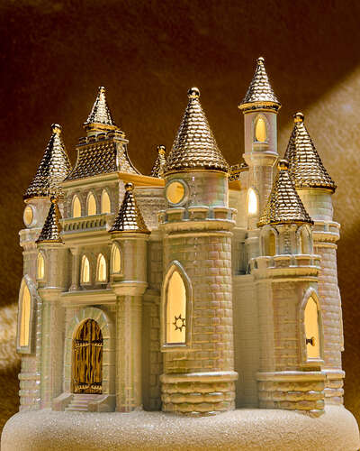 Disney Princess Light-up Castle Pedestal 3-Wick Candle Holder