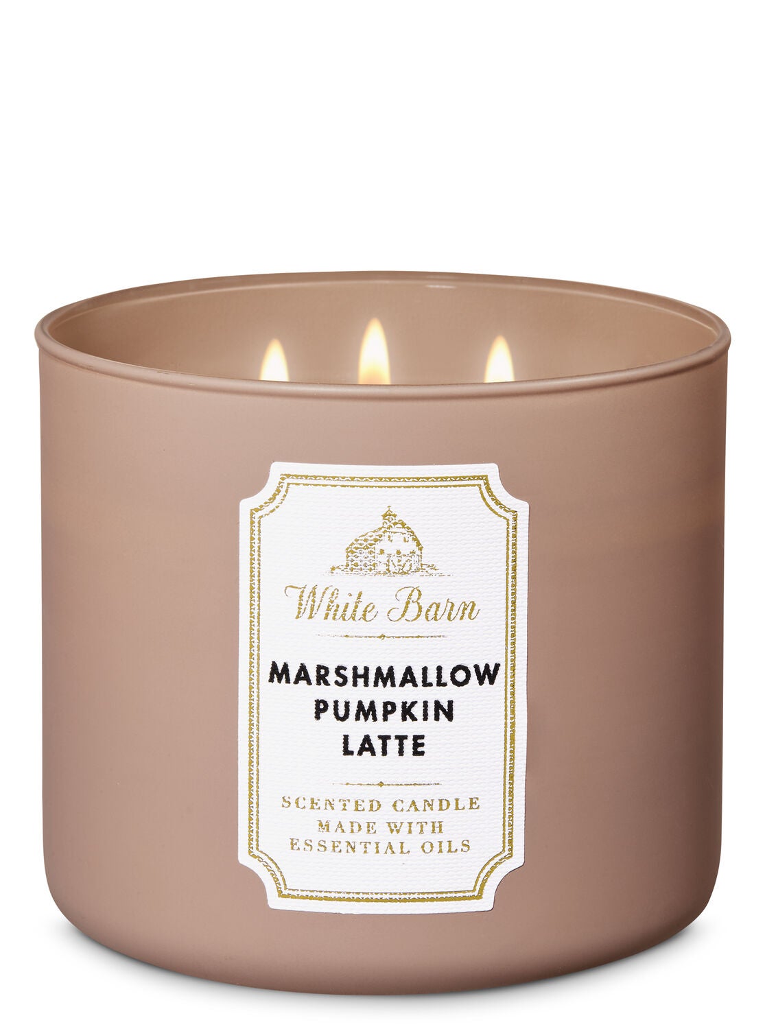White Barn Marshmallow Pumpkin Latte 3-Wick Candle - Bath And Body Works