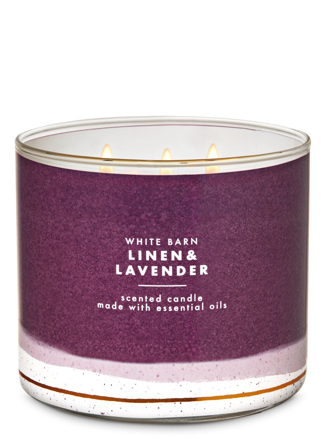 White Barn Linen & Lavender 3-Wick Candle - Bath And Body Works