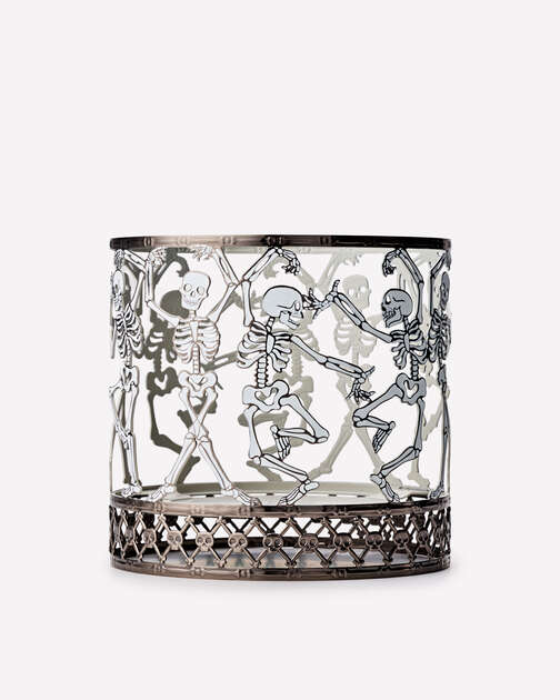 Glow-in-the-Dark Dancing Skeleton 3-Wick Candle Holder