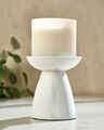 Marble Pedestal 3-Wick Candle Holder