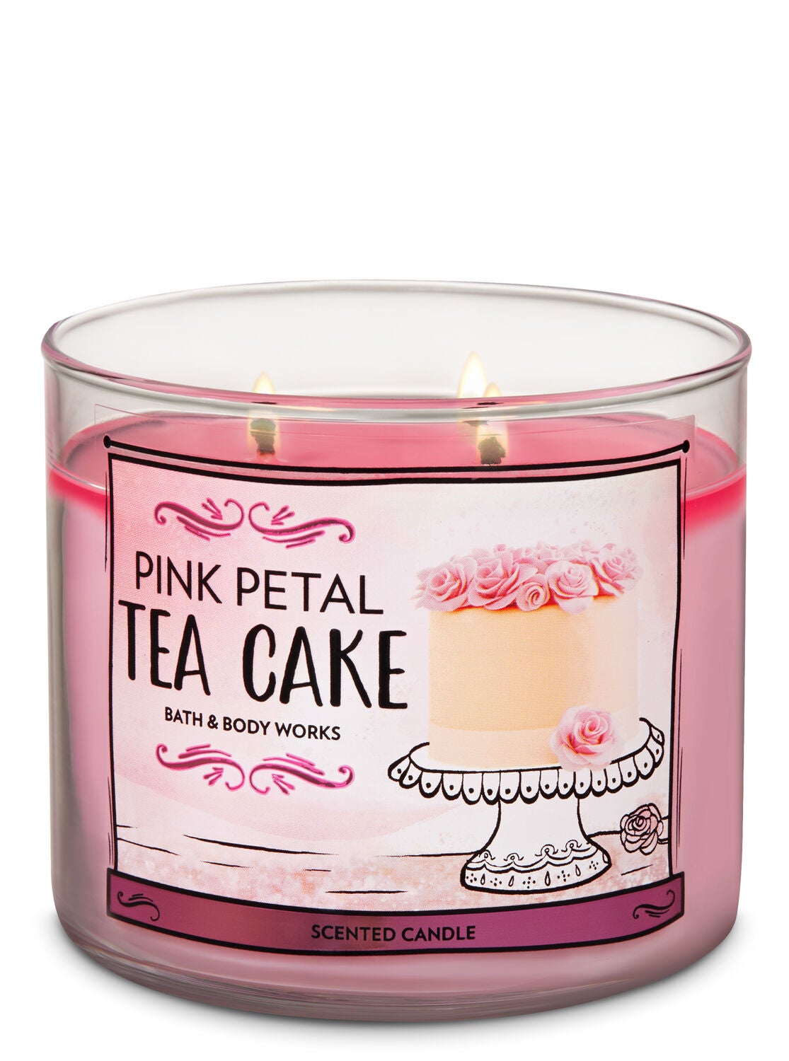 Pink Petal Tea Cake 3-Wick Candle - Bath And Body Works