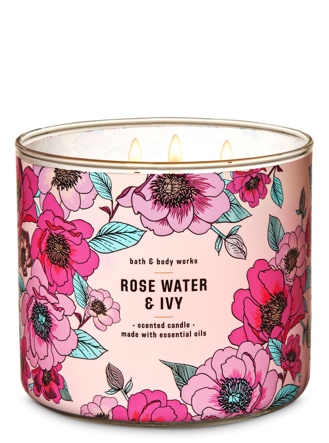 Rose Water & Ivy 3-Wick Candle - Bath And Body Works