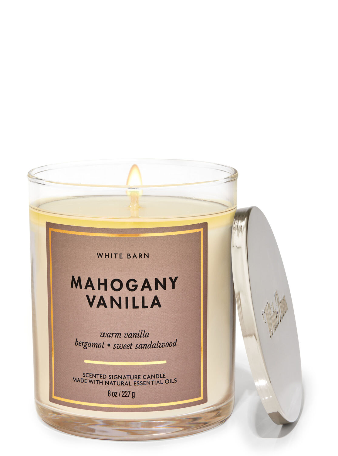 Mahogany Vanilla Signature Single Wick Candle - White Barn