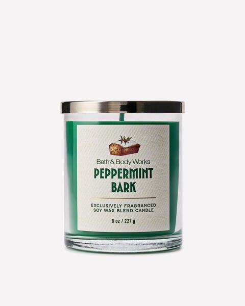 Peppermint Bark Single Wick Candle