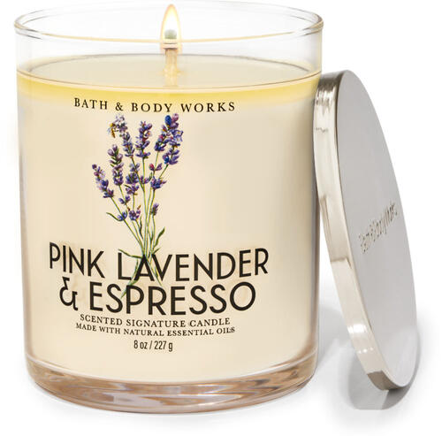 Pink Lavender &amp; Espresso Signature Single Wick Candle