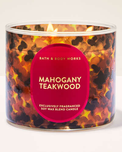 Mahogany Teakwood 3-Wick Candle