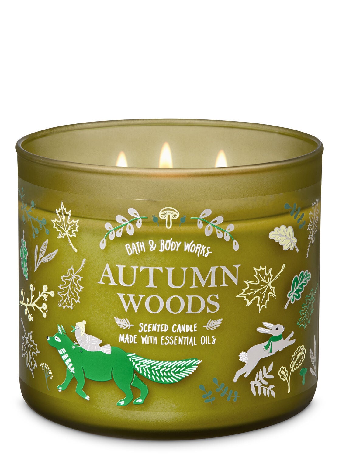 Autumn Woods 3-Wick Candle - Bath And Body Works