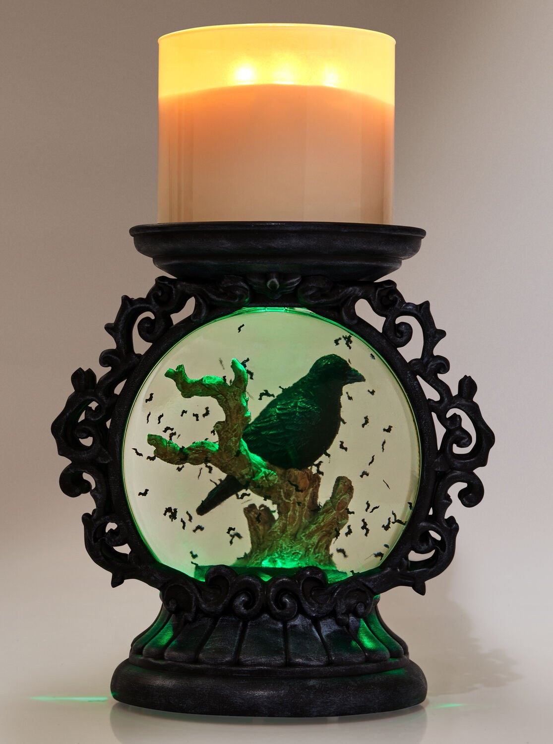 Bath & Body Works Halloween 2022 Raven Pedestal Noise Making Candle