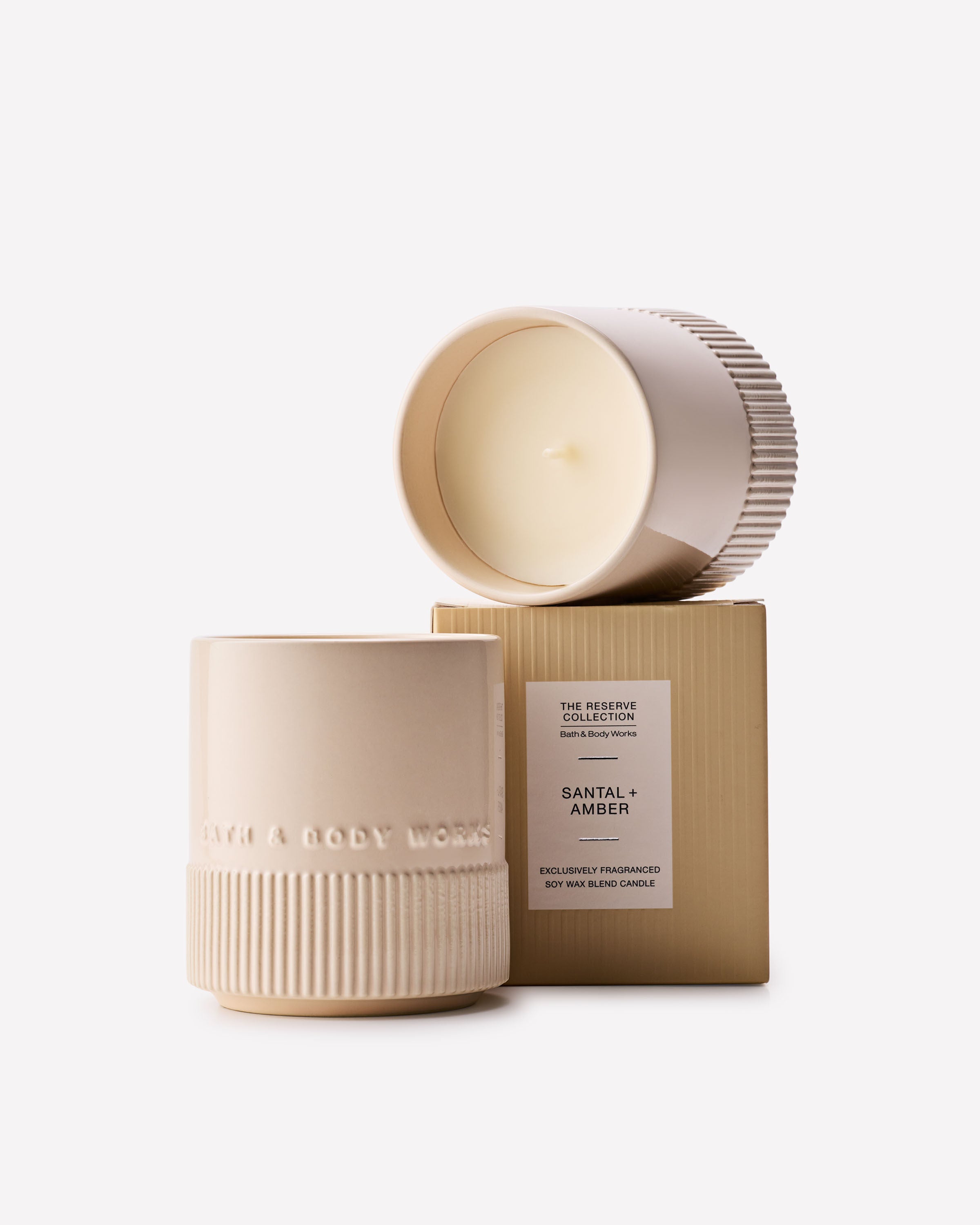 Santal + Amber Single Wick Candle | Bath & Body Works