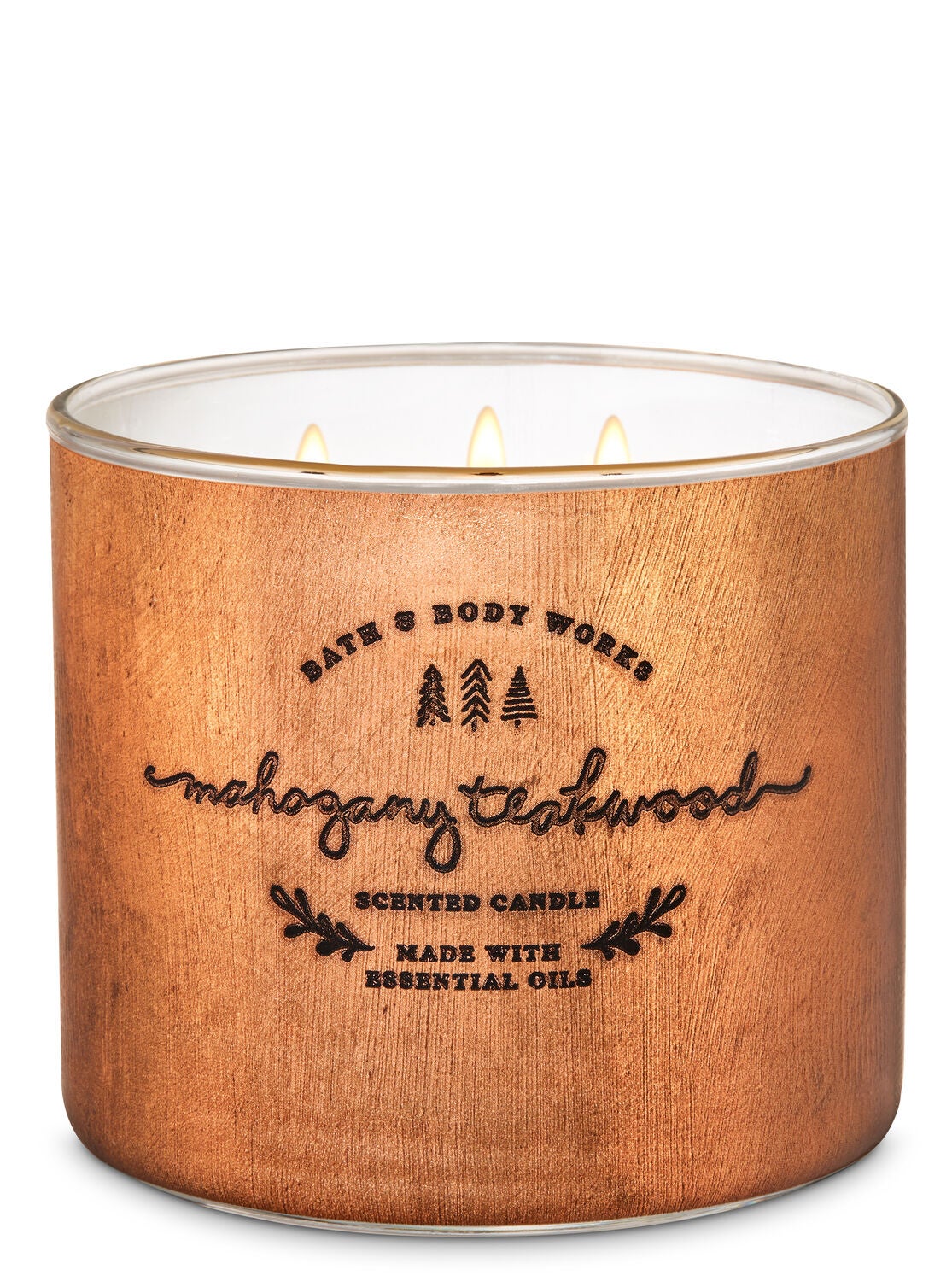 Mahogany Teakwood 3-Wick Candle - Bath And Body Works