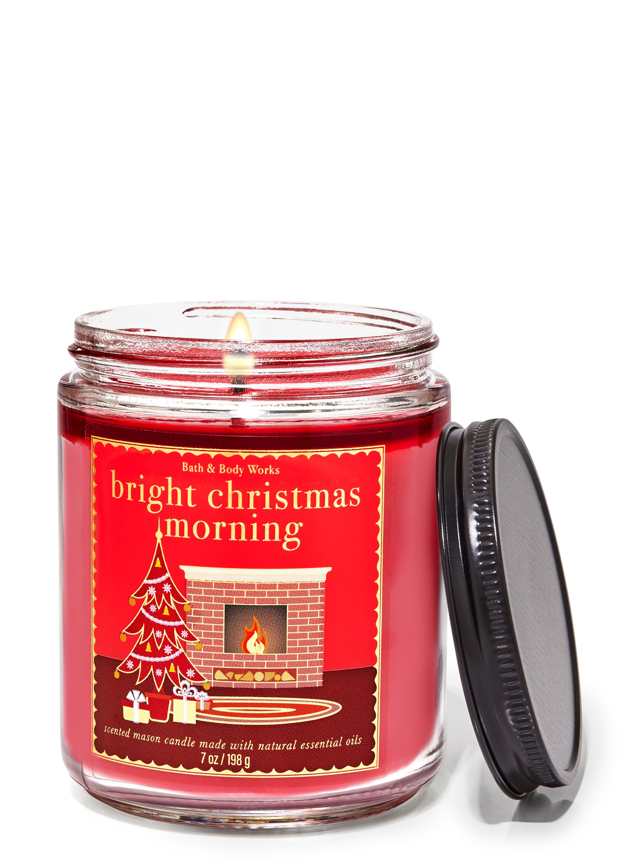 Bright Christmas Morning Mason Single Wick Candle