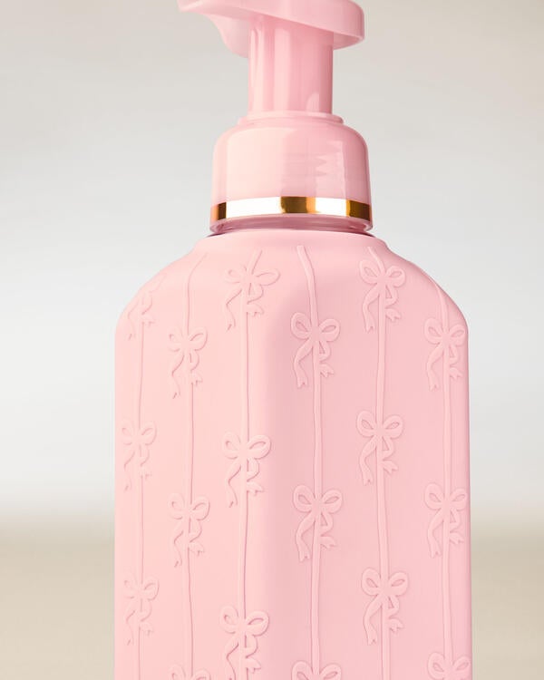 Pink Silicone Bows Gentle & Clean Foaming Hand Soap Dispenser