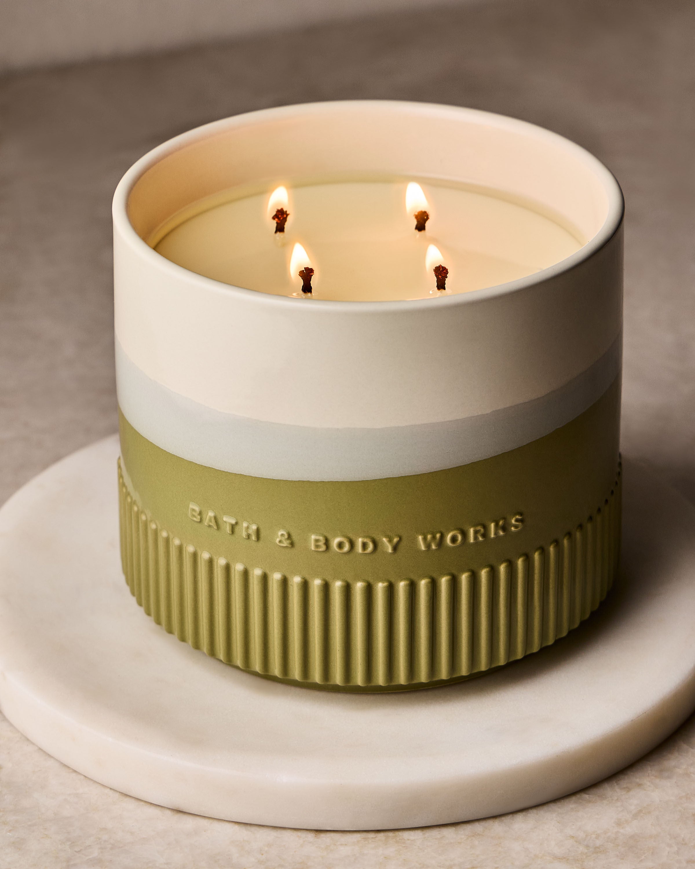 専用 Bath & Body Works Candle Body Wash Sea Salt + Musk 4-Wick Candle | Bath & Body Works