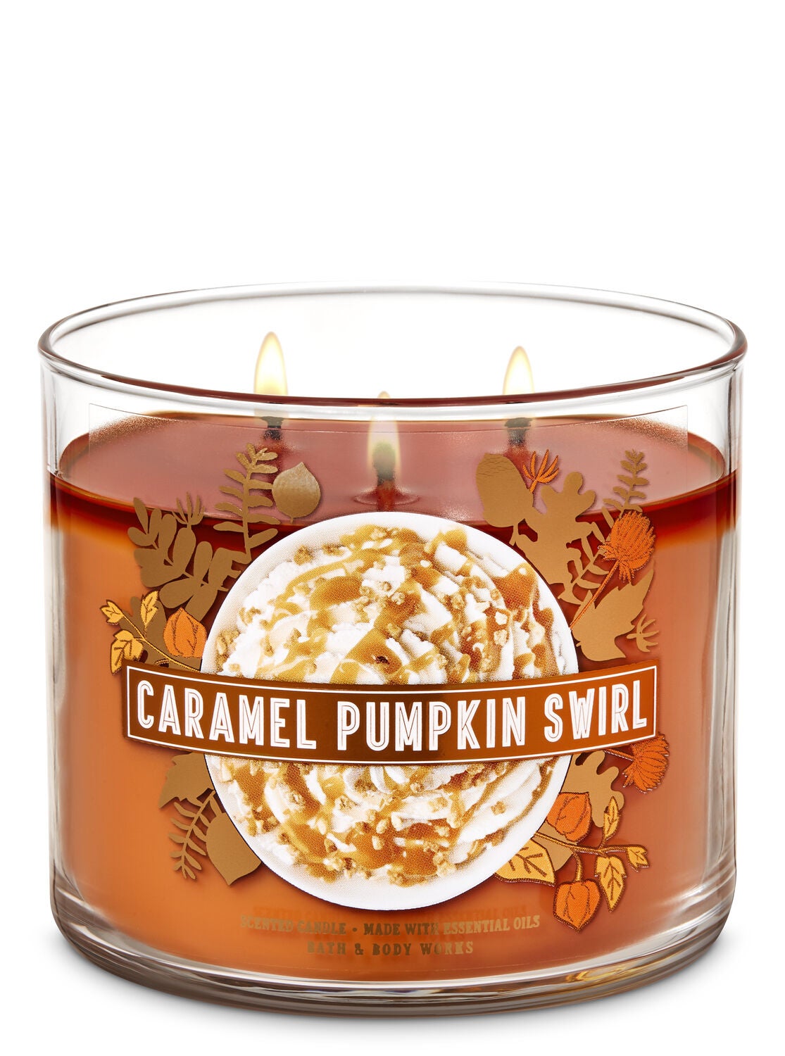 Caramel Pumpkin Swirl 3-Wick Candle - Bath And Body Works