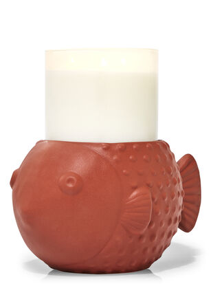 Puffer Fish Pedestal 3-Wick Candle Holder
