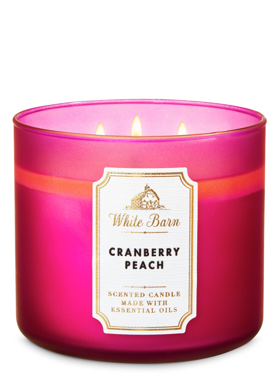 White Barn Cranberry Peach 3-Wick Candle - Bath And Body Works