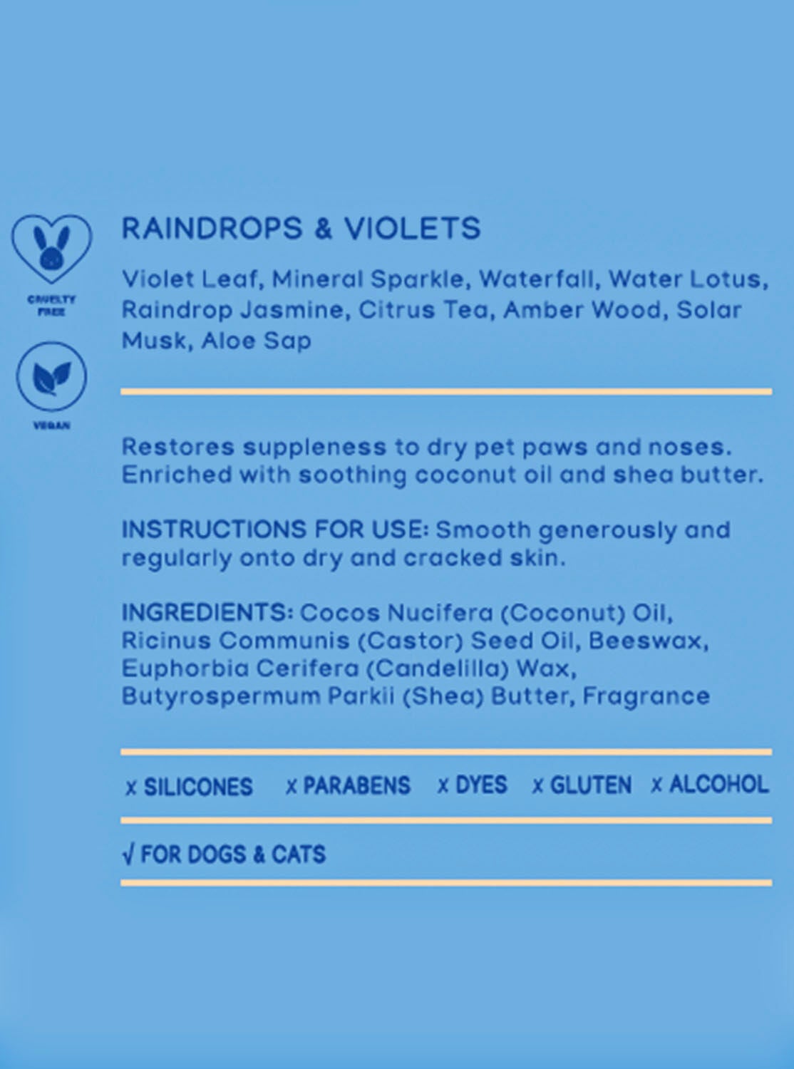 Raindrops & Violet Pet Nose & Paw Balm