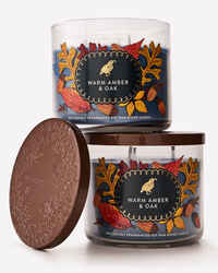 Warm Amber & Oak 3-Wick Candle