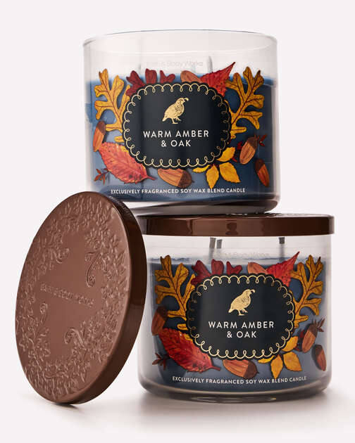 Warm Amber & Oak 3-Wick Candle