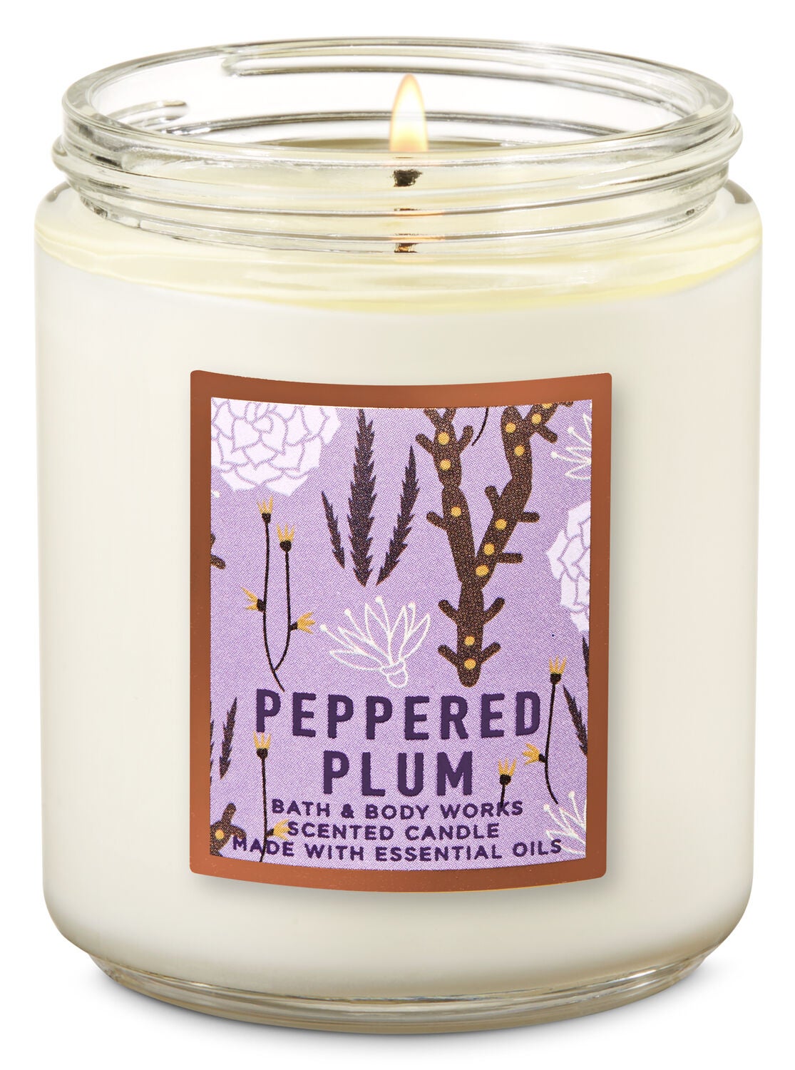 Peppered Plum Single Wick Candle - Bath And Body Works