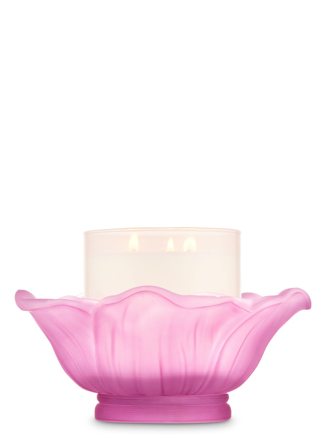Frosted Flower Bowl 3 Wick Candle Holder Bath Body Works