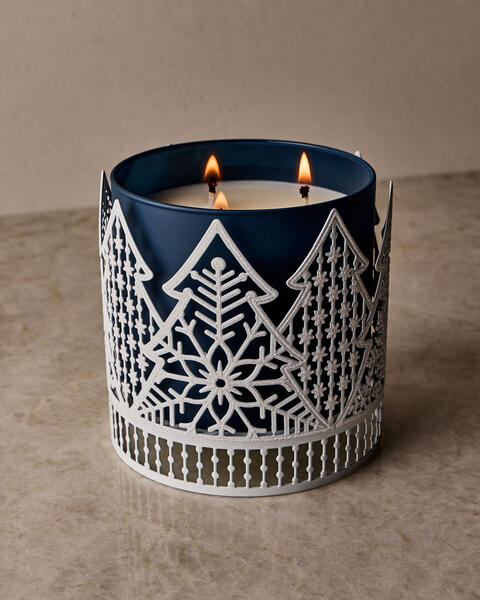 Snowy Forest 3-Wick Candle Holder
