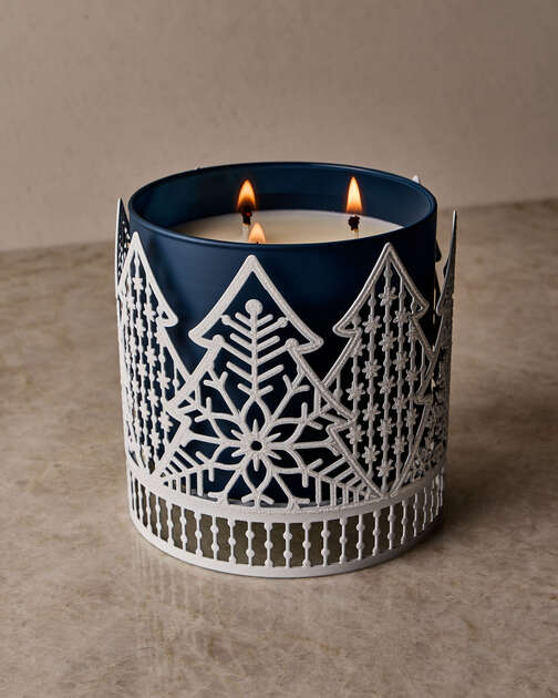 Snowy Forest 3-Wick Candle Holder