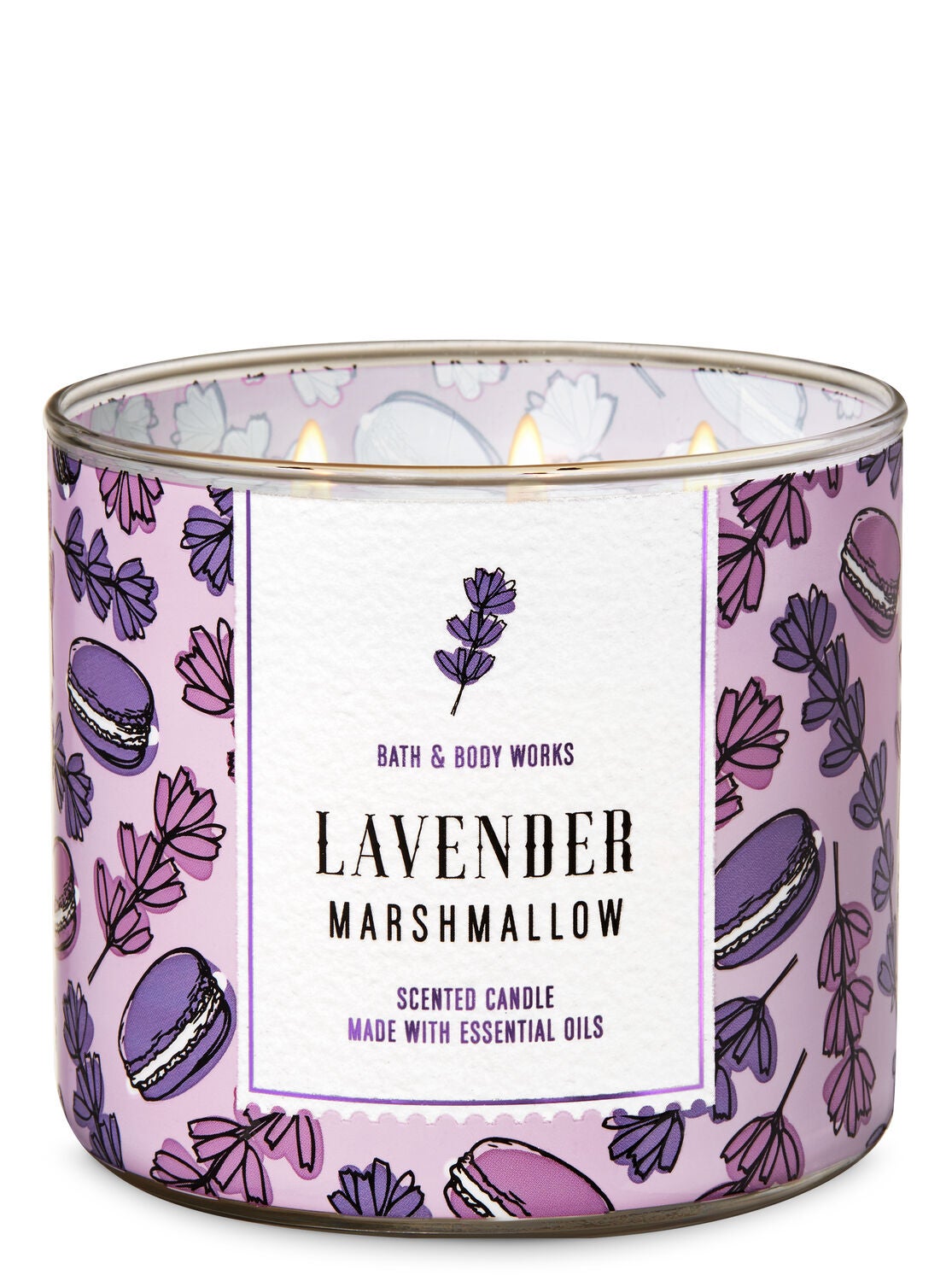 Lavender Marshmallow 3-Wick Candle - Bath And Body Works
