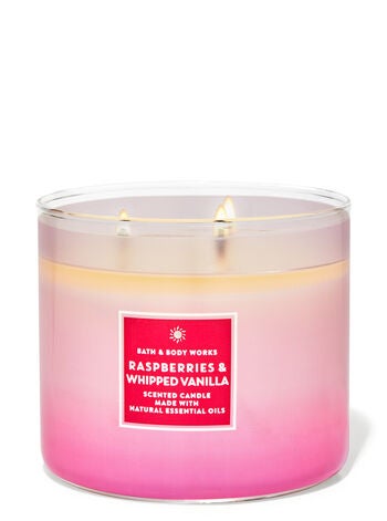 Raspberries & Whipped Vanilla 3Wick Candle Bath & Body Works