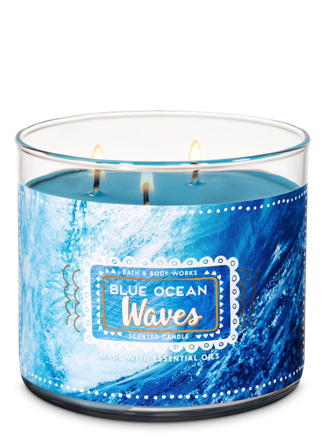 Blue Ocean Waves 3-Wick Candle - Bath And Body Works