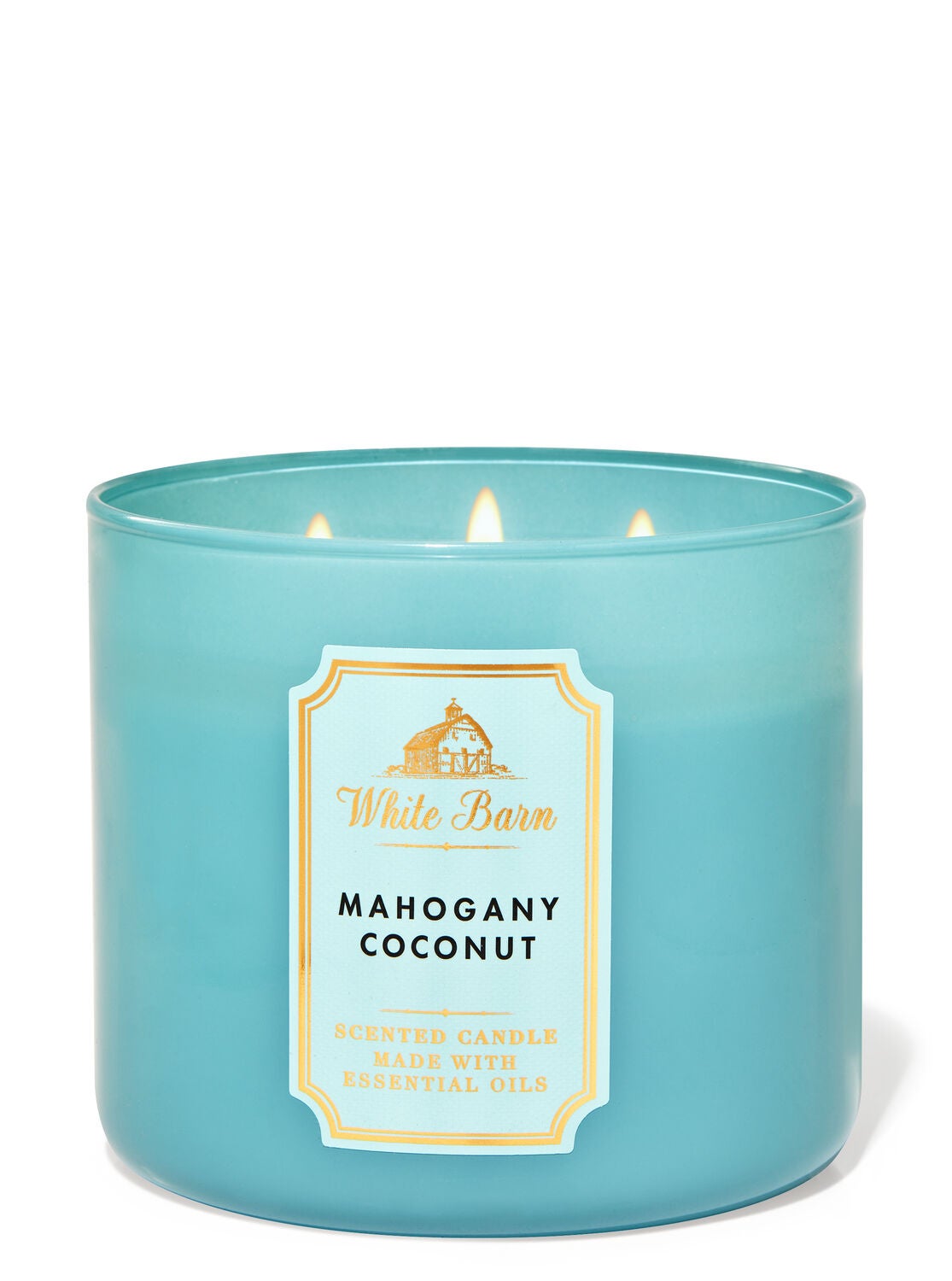 Mahogany Coconut 3 Wick Candle White Barn Bath Body Works