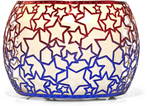 Red &amp; Blue Stars 3-Wick Candle Holder