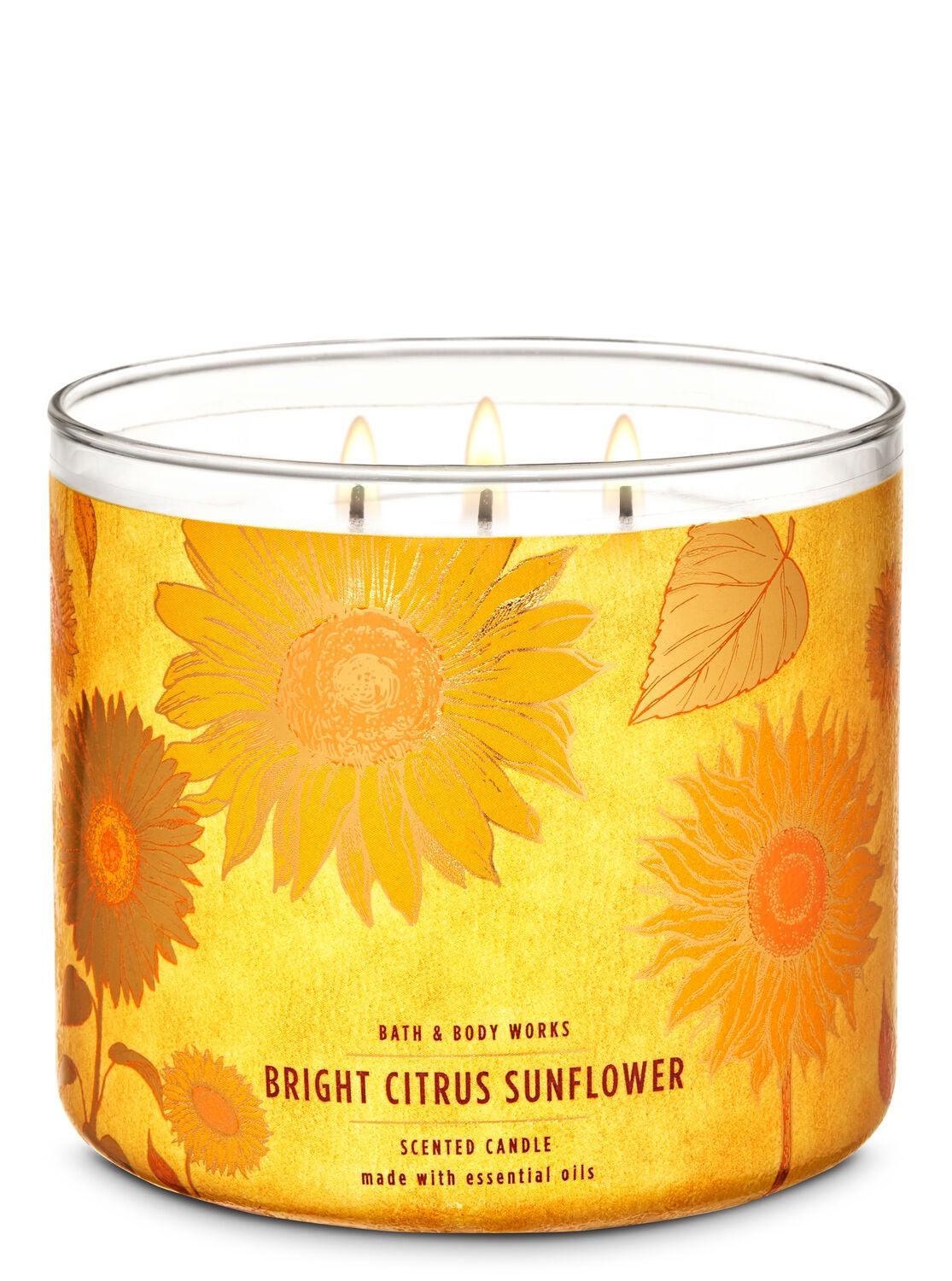 Bright Citrus Sunflower 3 Wick Candle Bath Body Works