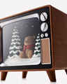 Light-Up Vintage TV Pedestal 3-Wick Candle Holder