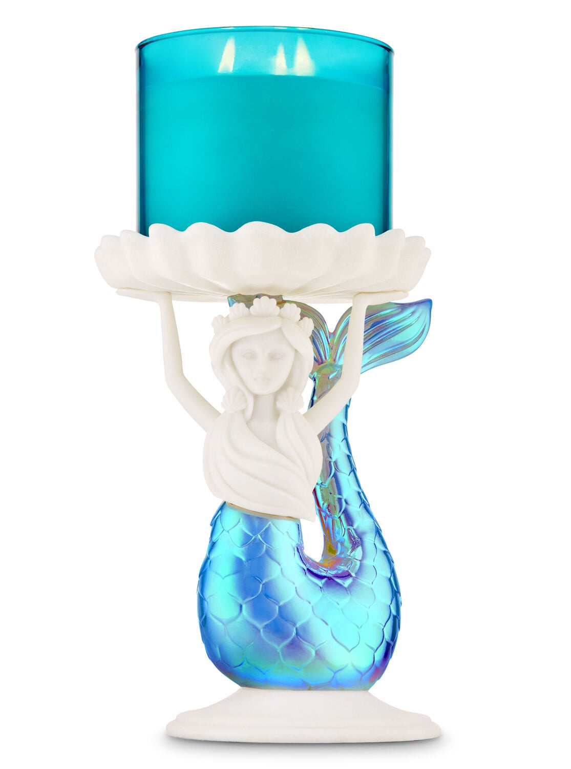 Iridescent Mermaid Pedestal 3-Wick Candle Holder - Bath And Body Works
