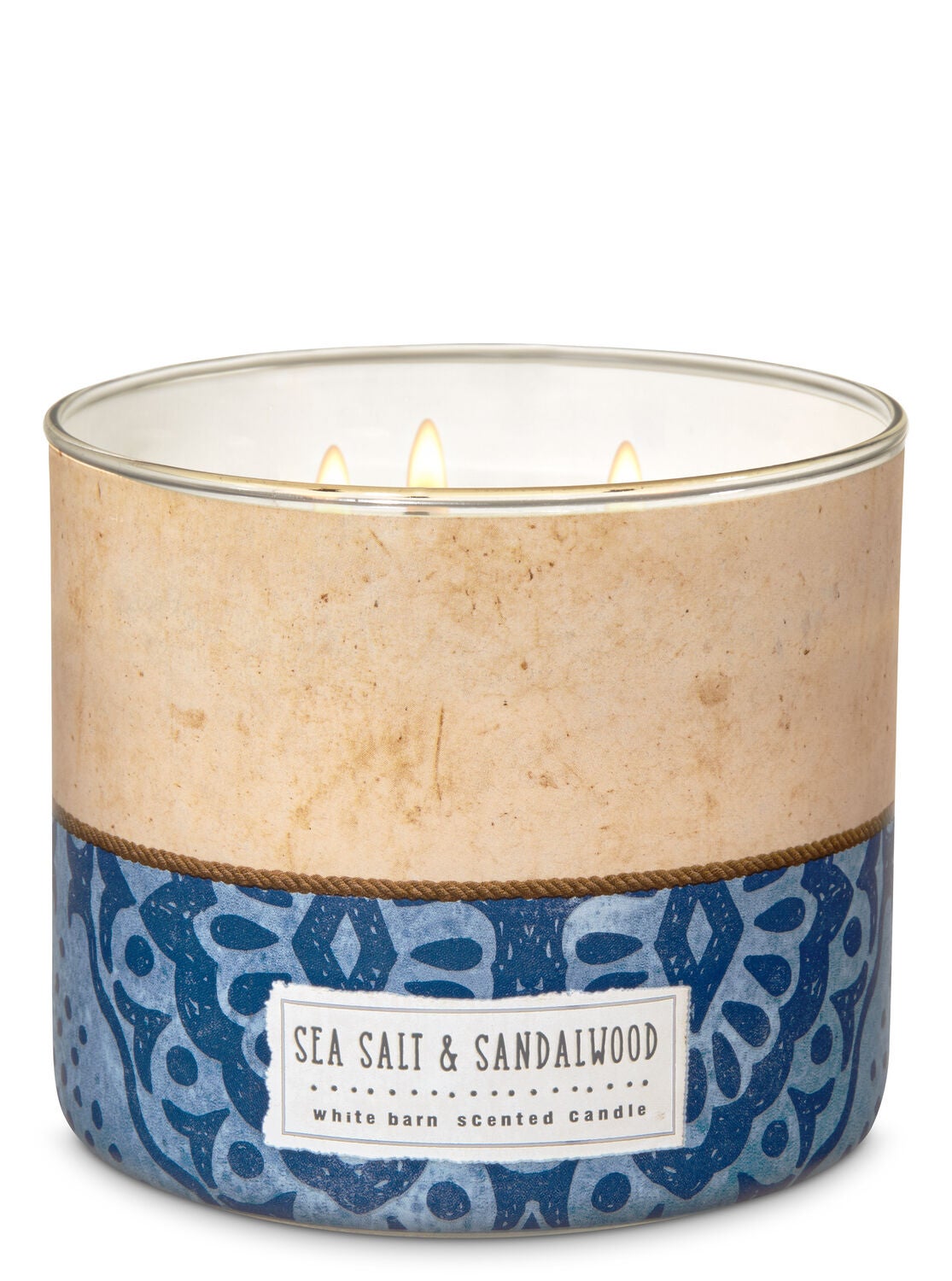 White Barn Sea Salt & Sandalwood 3-Wick Candle - Bath And Body Works