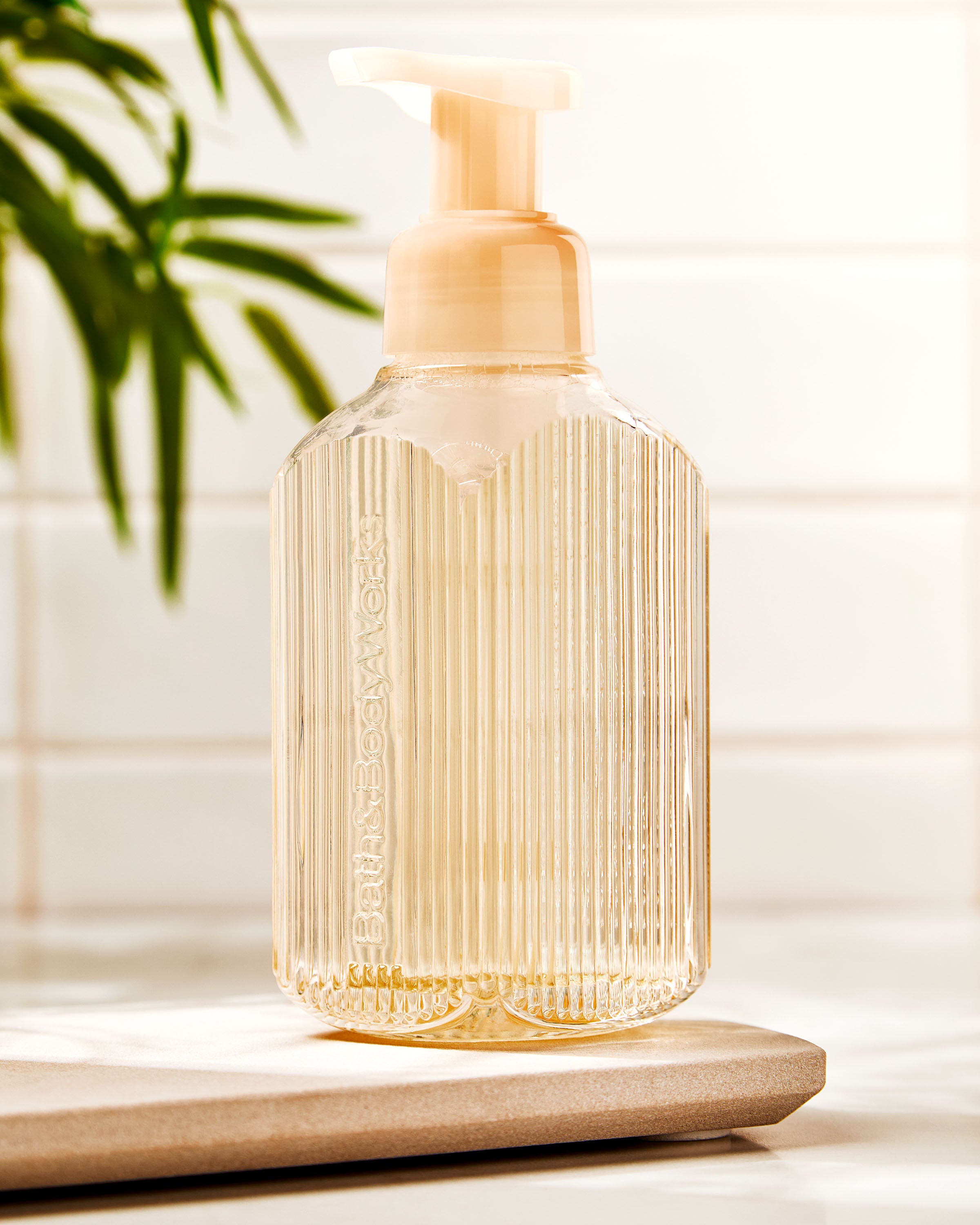 Cream Glass Gentle & Clean Foaming Hand Soap Dispenser | Bath