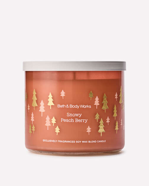 Snowy Peach Berry 3-Wick Candle