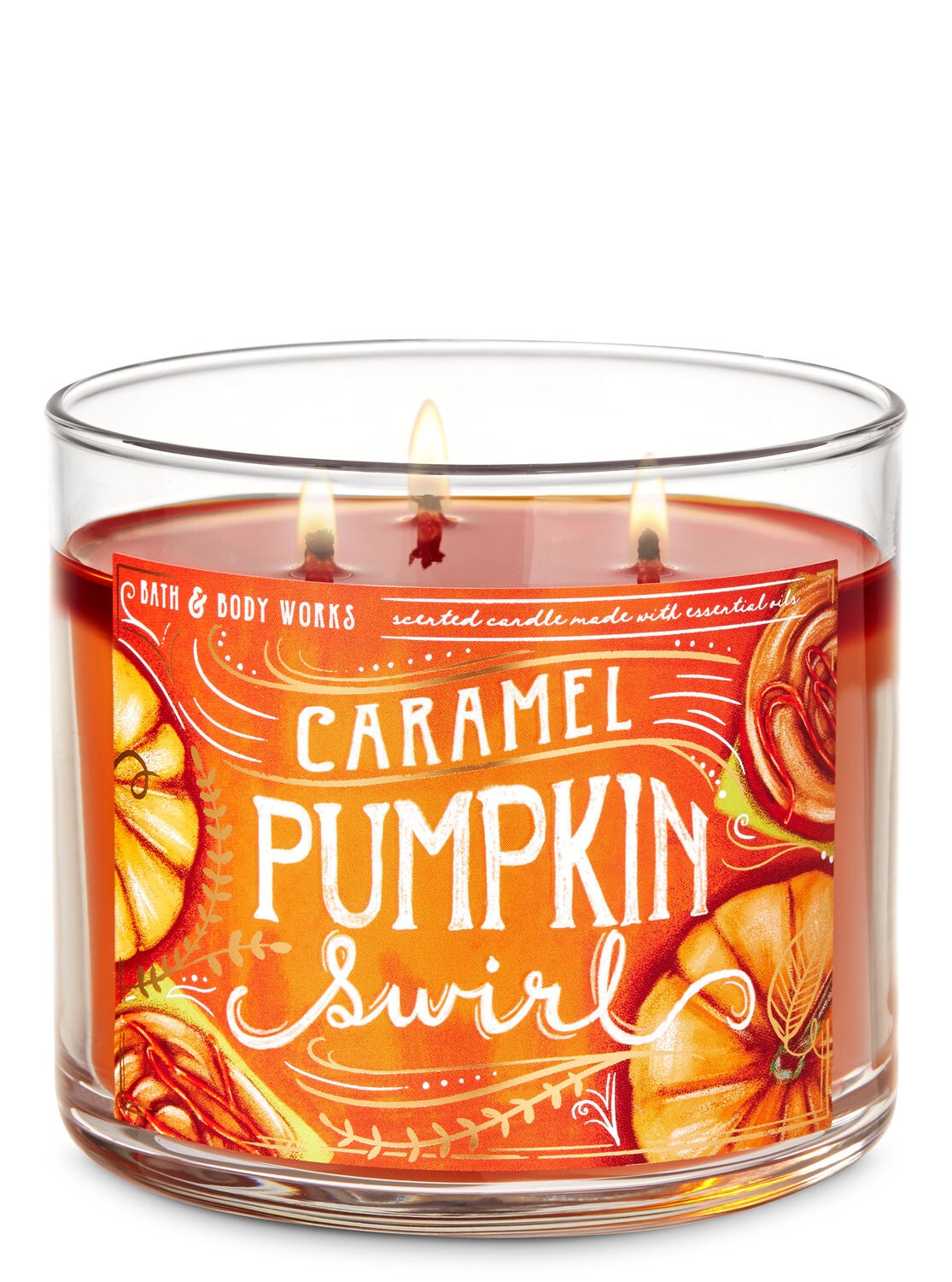 Caramel Pumpkin Swirl 3-Wick Candle - Bath And Body Works