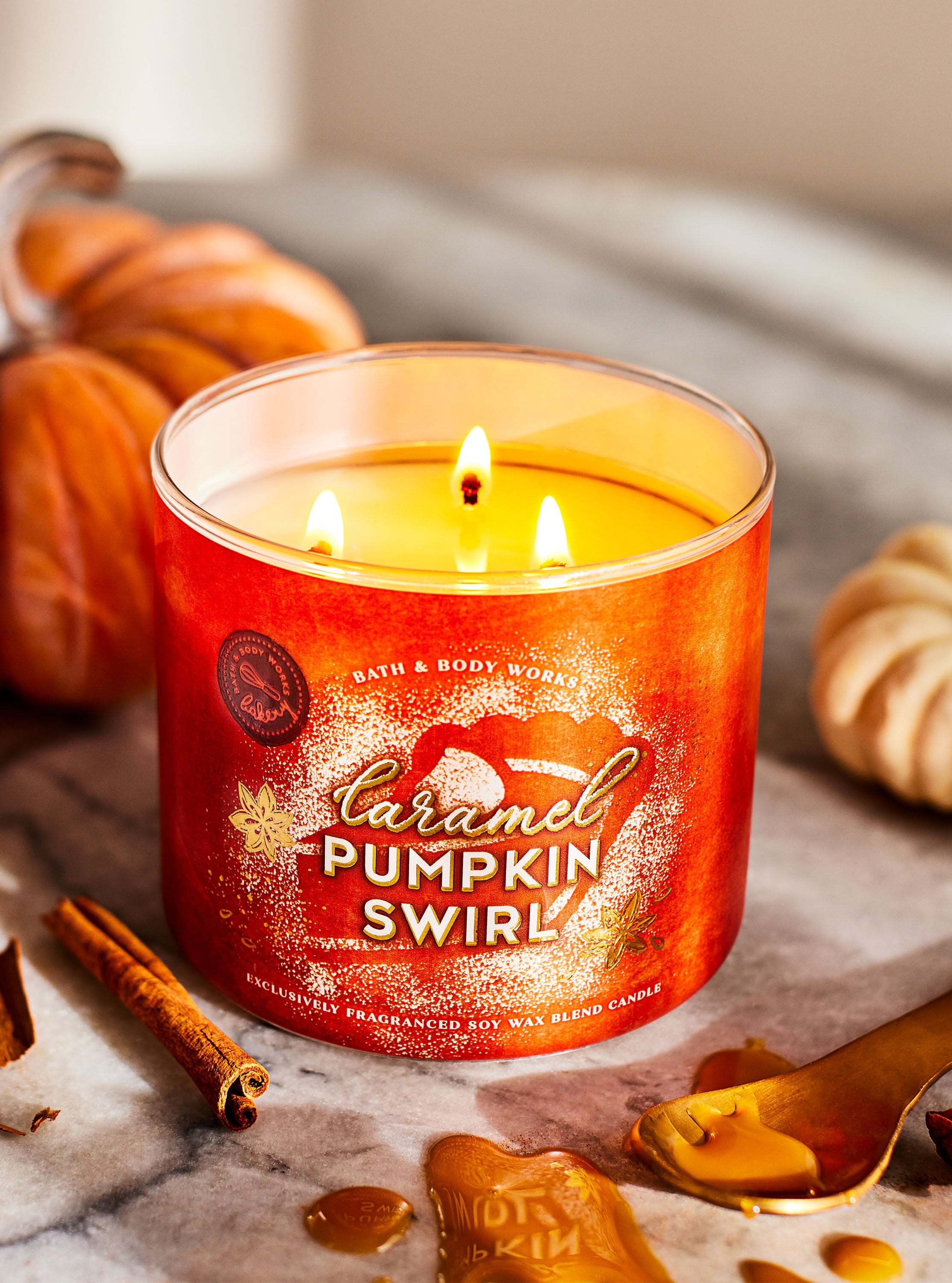 Caramel Pumpkin Swirl 3-Wick Candle