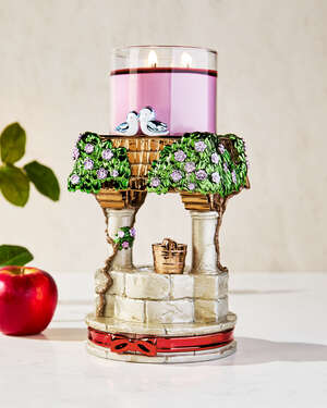 Snow White Pedestal 3-Wick Candle Holder
