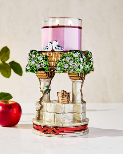 Snow White Pedestal 3-Wick Candle Holder